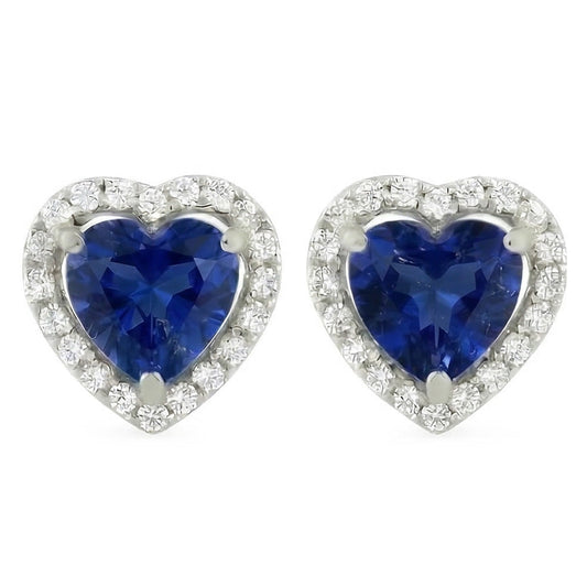 Ceylon Color Sapphire And IGI CERTIFIED Diamonds 6.80 Carat Studs Halo Earrings