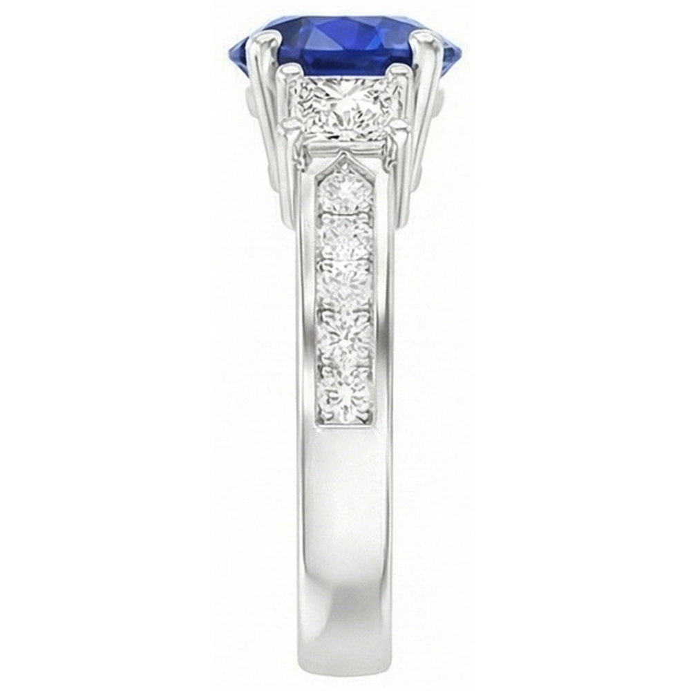 Ceylon Royal Blue Sapphire Natural Earth Mined Diamond Ring