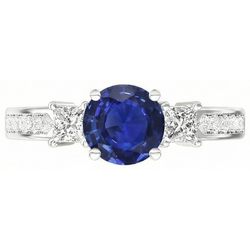 Ceylon Royal Blue Sapphire Natural Earth Mined Diamond Ring