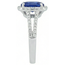 Ceylon Sapphire 3.25 Carats Anniversary Ring White Gold 14K