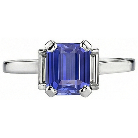 natural emerald sapphire 2.50ct ring side angle