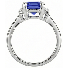 natural emerald sapphire 2.50ct ring profile view