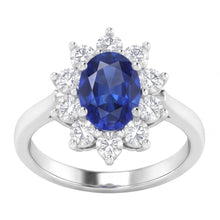 Ceylon Sapphire And Natural Earth Mined DIAMOND ( NOT LAB GROWN )s 3.50 Ct Ring White Gold 14K