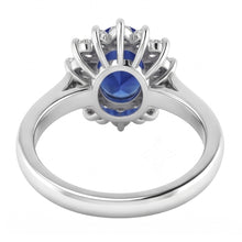 Ceylon Sapphire And Natural Earth Mined DIAMOND ( NOT LAB GROWN )s 3.50 Ct Ring White Gold 14K