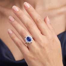 Ceylon Sapphire And Natural Earth Mined DIAMOND ( NOT LAB GROWN )s 3.50 Ct Ring White Gold 14K