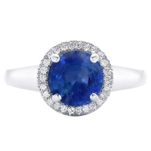 Ceylon Sapphire And Natural Earth Mined DIAMOND ( NOT LAB GROWN )s Engagement Ring 3.75Ct White Gold 14K