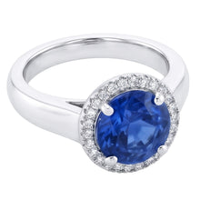Ceylon Sapphire And Natural Earth Mined DIAMOND ( NOT LAB GROWN )s Engagement Ring 3.75Ct White Gold 14K