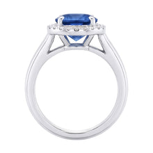 Ceylon Sapphire And Natural Earth Mined DIAMOND ( NOT LAB GROWN )s Engagement Ring 3.75Ct White Gold 14K