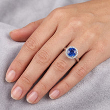 Ceylon Sapphire And Natural Earth Mined DIAMOND ( NOT LAB GROWN )s Engagement Ring 3.75Ct White Gold 14K