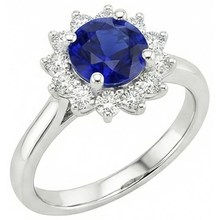 Ceylon Sapphire And Natural Earth Mined DIAMOND ( NOT LAB GROWN )s 2.20 Carats Ring White Gold 14K