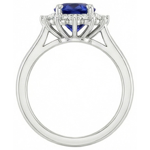 Ceylon Sapphire And Natural Earth Mined DIAMOND ( NOT LAB GROWN )s 2.20 Carats Ring White Gold 14K