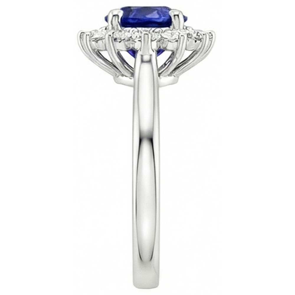Ceylon Sapphire And Natural Earth Mined DIAMOND ( NOT LAB GROWN )s 2.20 Carats Ring White Gold 14K