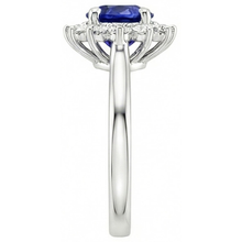 Ceylon Sapphire And Natural Earth Mined DIAMOND ( NOT LAB GROWN )s 2.20 Carats Ring White Gold 14K