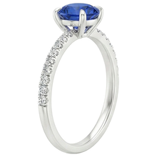 natural round sapphire 2.50ct ring profile view