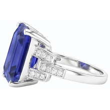 natural emerald sapphire 4ct ring top view