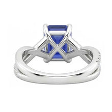 Ceylon Sapphire Gemstone Ring Emerald Twisted Style 3.50 Carats