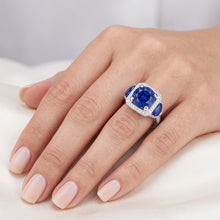 Ceylon Sapphire Gold Engagement Ring Round Natural Earth Mined DIAMOND ( NOT LAB GROWN )s 6.01 Ct.