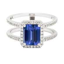 Ceylon Sapphire Halo Engagement Ring 3 carats Natural Earth Mined Diamond Jewellery