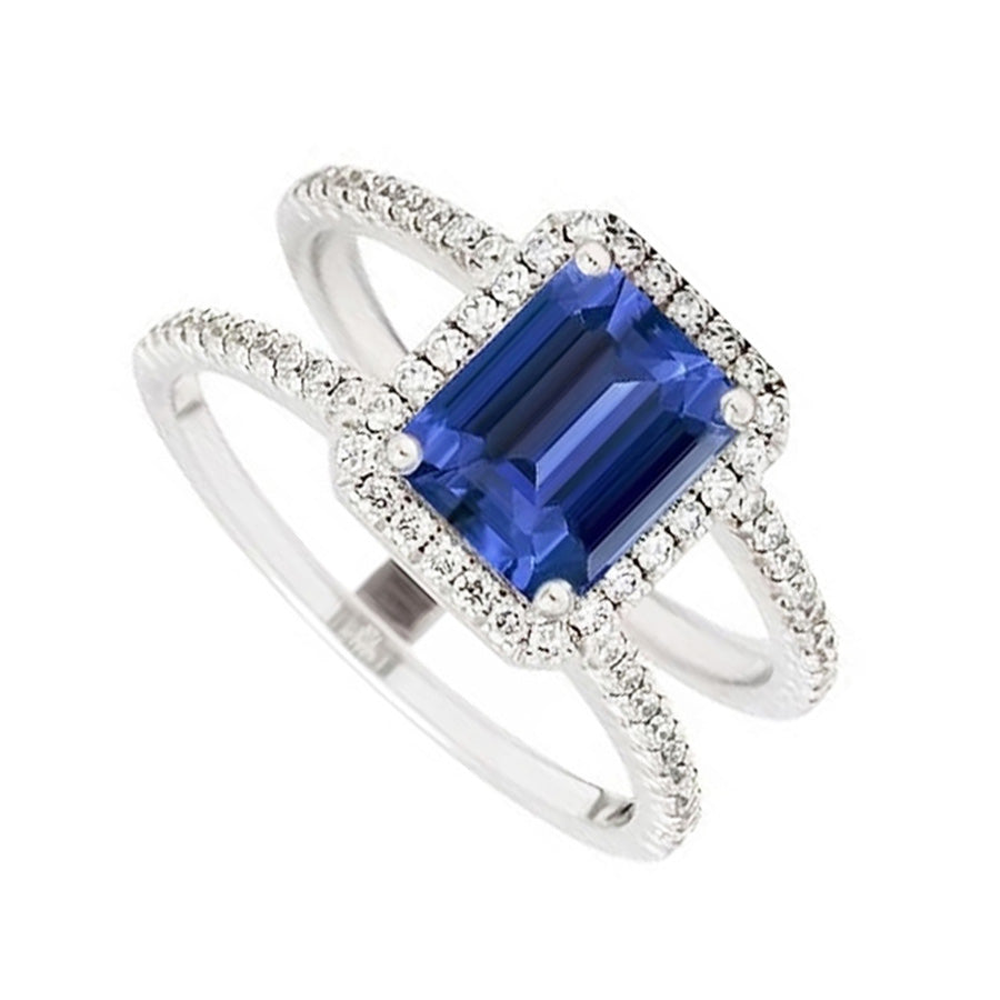 Ceylon Sapphire Halo Engagement Ring 3 carats Natural Earth Mined Diamond Jewellery