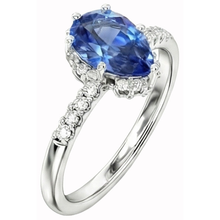 Ceylon Sapphire Halo Engagement Ring For Women & Natural Earth Mined Diamonds 4 Carats