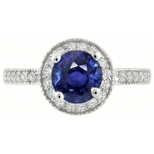 natural round sapphire 1.50ct ring side angle