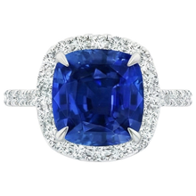 natural round sapphire 4ct ring side angle