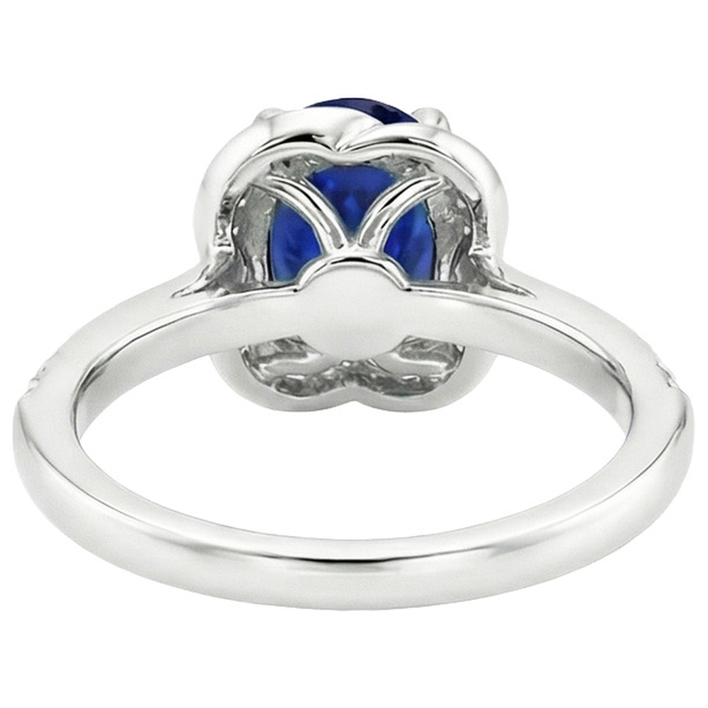natural round sapphire 6ct ring front view