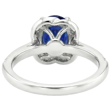natural round sapphire 6ct ring front view