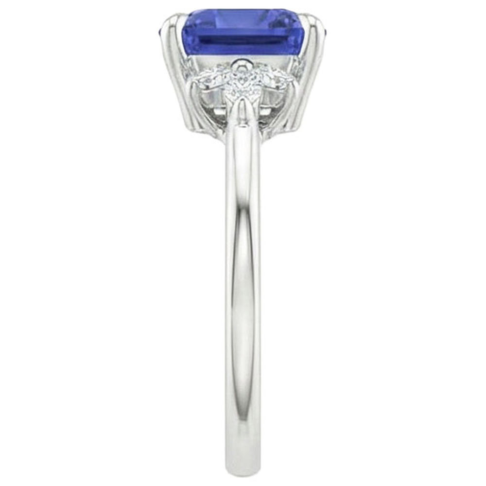 Ceylon Sapphire Marquise Natural Earth Mined Diamond Ring