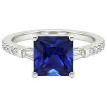 natural round sapphire 5.50ct ring top view