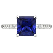 natural round sapphire 5.50ct ring profile view