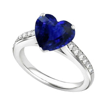 Ceylon Sapphire Natural Earth Mined Diamond Ring 4 Carats Tapered Shank Gemstone Jewellery