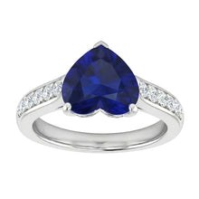 Ceylon Sapphire Natural Earth Mined Diamond Ring 4 Carats Tapered Shank Gemstone Jewellery