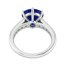 Ceylon Sapphire Natural Earth Mined Diamond Ring 4 Carats Tapered Shank Gemstone Jewellery