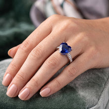 Ceylon Sapphire Natural Earth Mined Diamond Ring 4 Carats Tapered Shank Gemstone Jewellery