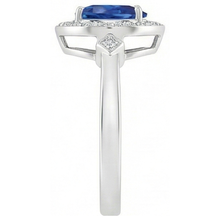 Ceylon Sapphire Natural Earth Mined Diamonds 3.20 Carats Ring White Gold 14K