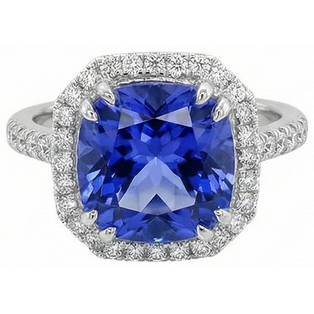Ceylon Sapphire Natural Earth Mined DIAMOND ( NOT LAB GROWN )s 8 Carats Ring White Gold 14K