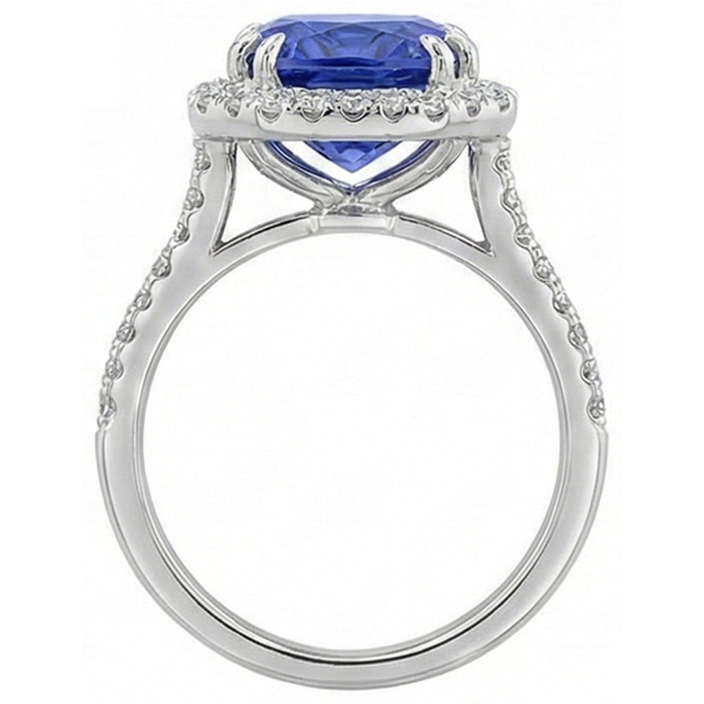 Ceylon Sapphire Natural Earth Mined DIAMOND ( NOT LAB GROWN )s 8 Carats Ring White Gold 14K