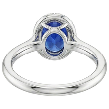 Ceylon Sapphire Oval With Natural Earth Mined DIAMOND ( NOT LAB GROWN )s Ring 3 Ct White Gold 14K
