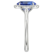 Ceylon Sapphire Oval With Natural Earth Mined DIAMOND ( NOT LAB GROWN )s Ring 3 Ct White Gold 14K
