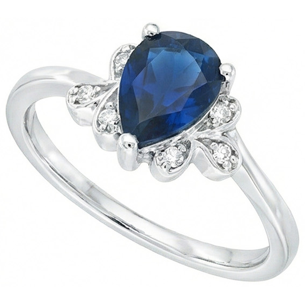 natural round sapphire 2.30ct ring front view