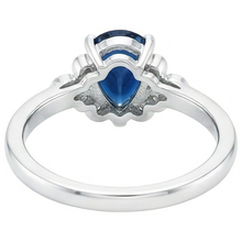 natural round sapphire 2.30ct ring on white background