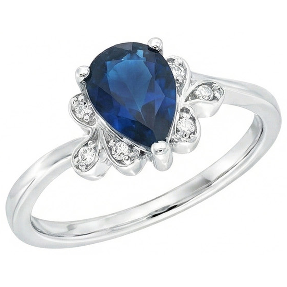 natural round sapphire 2.30ct ring close up detail