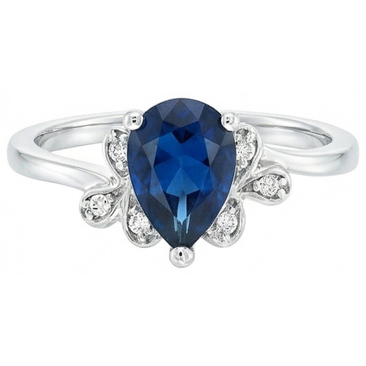 natural round sapphire 2.30ct ring side angle