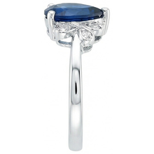 natural round sapphire 2.30ct ring profile view