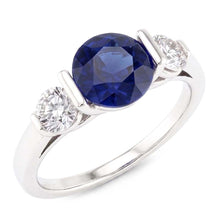 Ceylon Sapphire Ring With Natural Earth Mined Diamonds