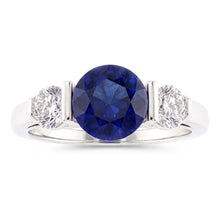 Ceylon Sapphire Ring With Natural Earth Mined Diamonds