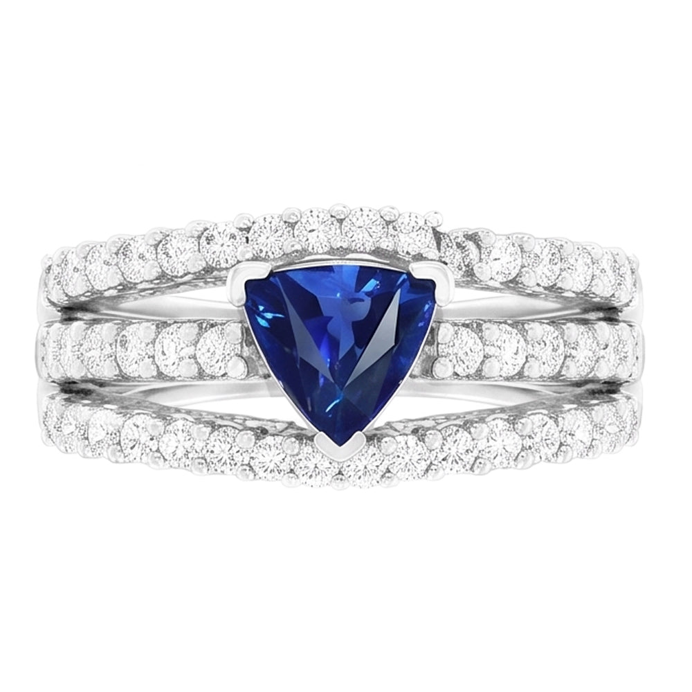 Ceylon Sapphire Ring With Natural Earth Mined Diamonds
