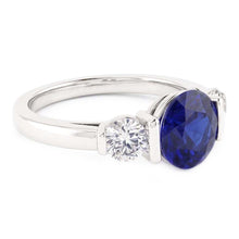 Ceylon Sapphire Ring With Natural Earth Mined Diamonds