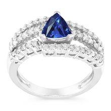 Ceylon Sapphire Ring With Natural Earth Mined Diamonds